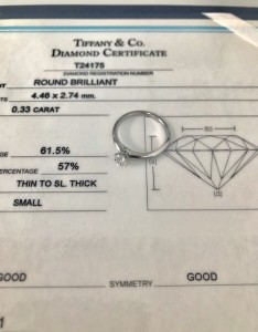 ティファニー ダイヤモンドリング 指輪 PT950 D0.33ctの買取価格