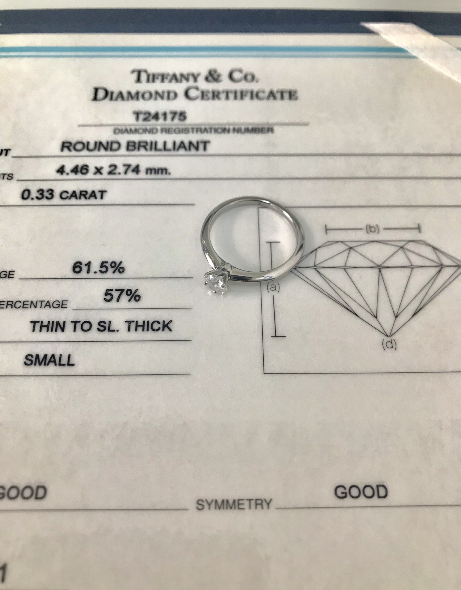 ティファニー ダイヤモンドリング 指輪 PT950 D0.33ct