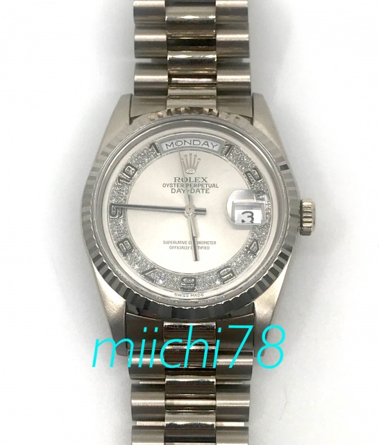 ROLEX k18 ホワイトゴールド メンズ腕時計 デイデイト ミリヤード 18239MR