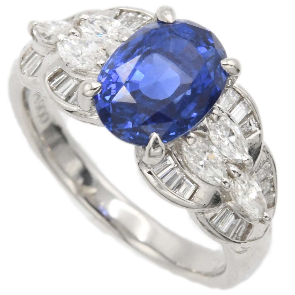 リング　pt900　サファイア3.688ct　ダイヤモンド0.74ct　8.1ｇ