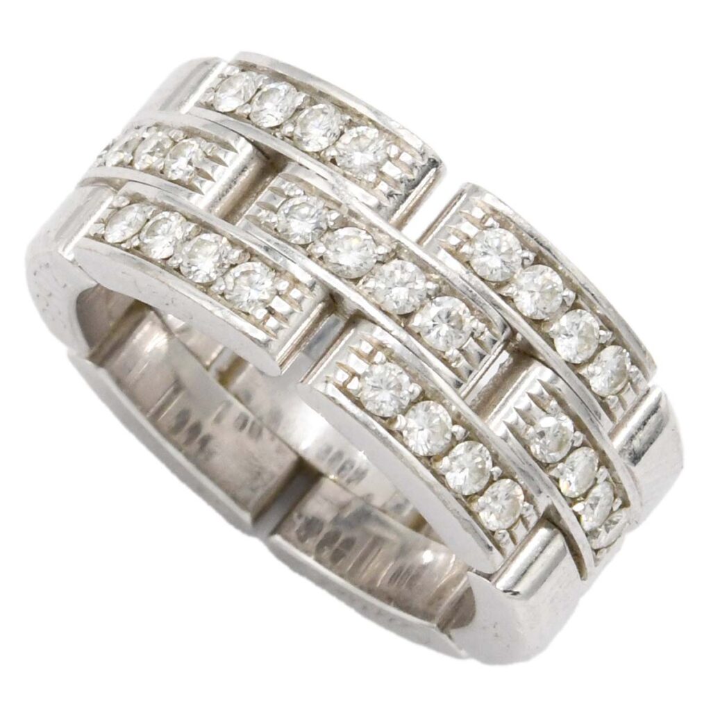 リング　カルティエ　マイヨンパンテール　ハーフダイヤ　750　＃48　12.3ｇ